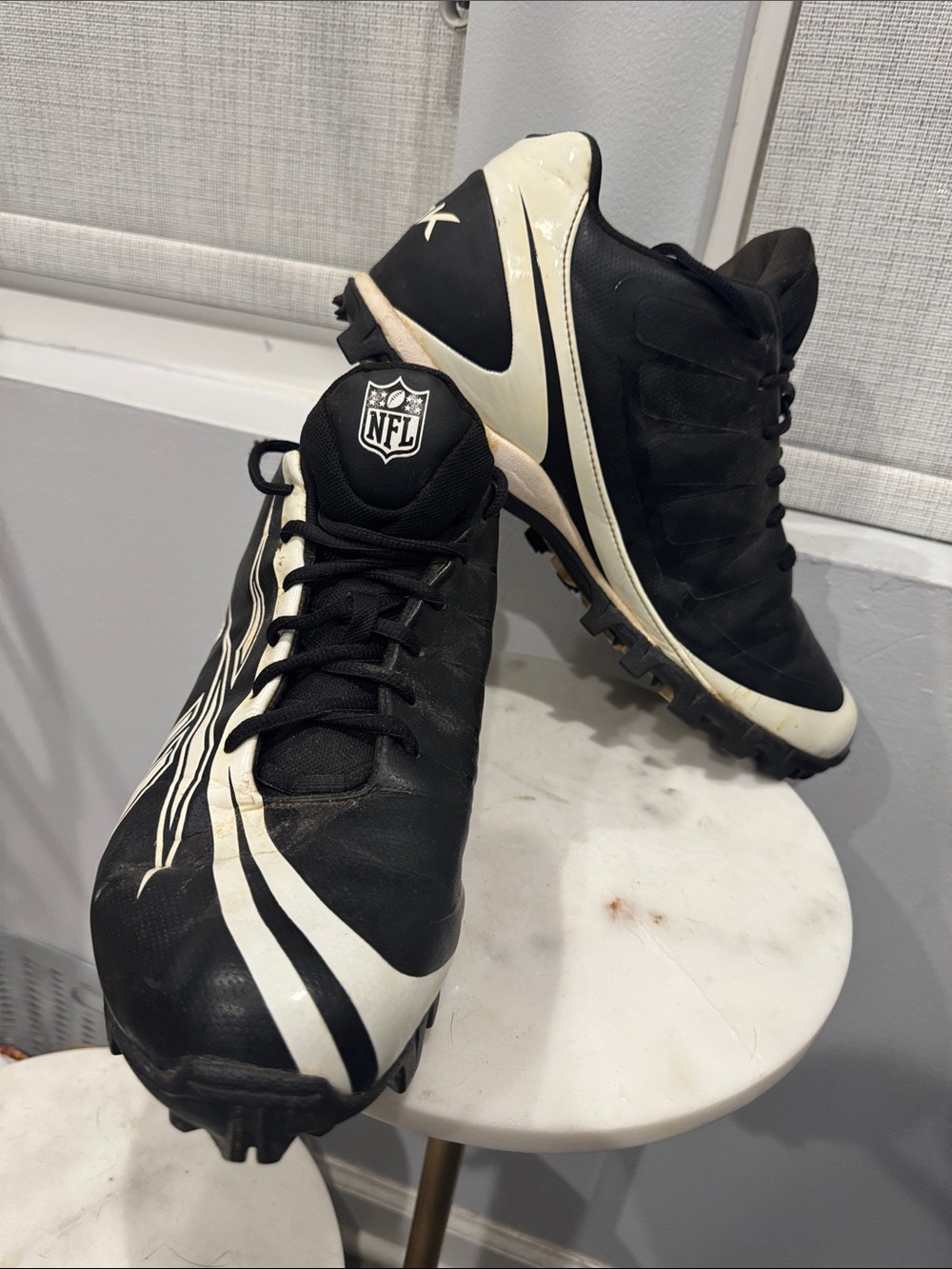 Reebok Vintage NFL Black and White Men's Football Cleats 11